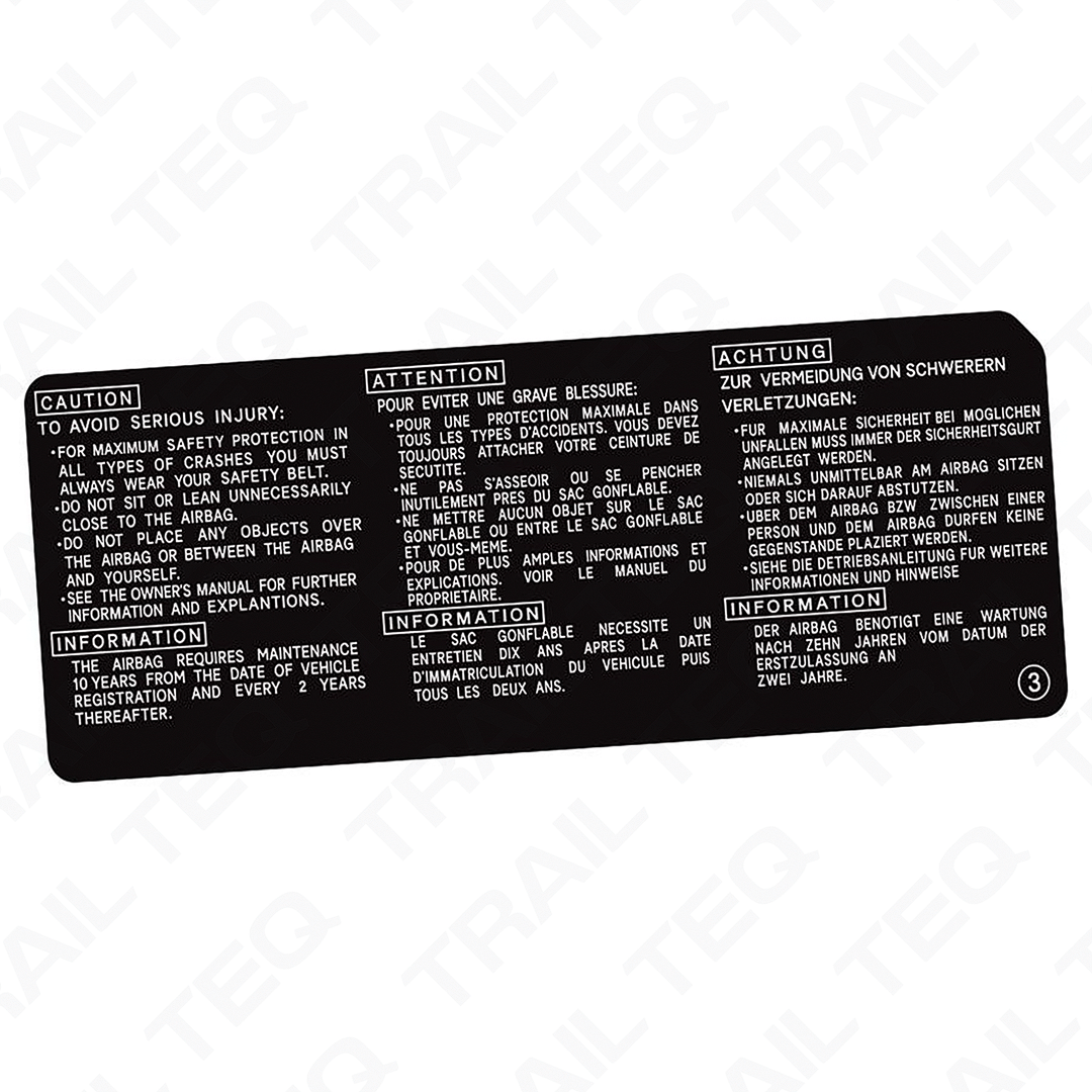 Airbag Caution Decal - 80 Series Landcruiser