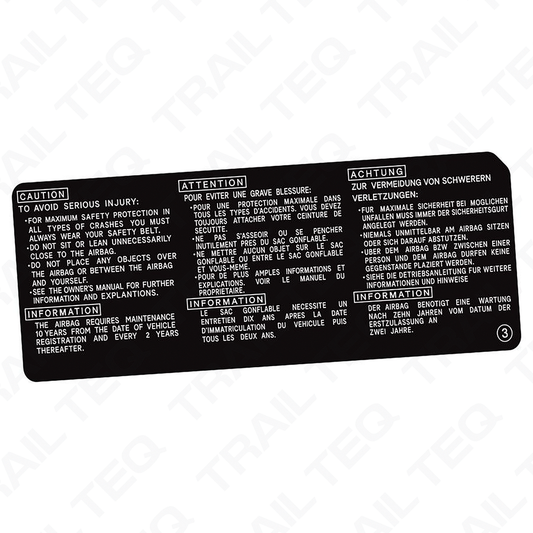 Airbag Caution Decal - 80 Series Landcruiser