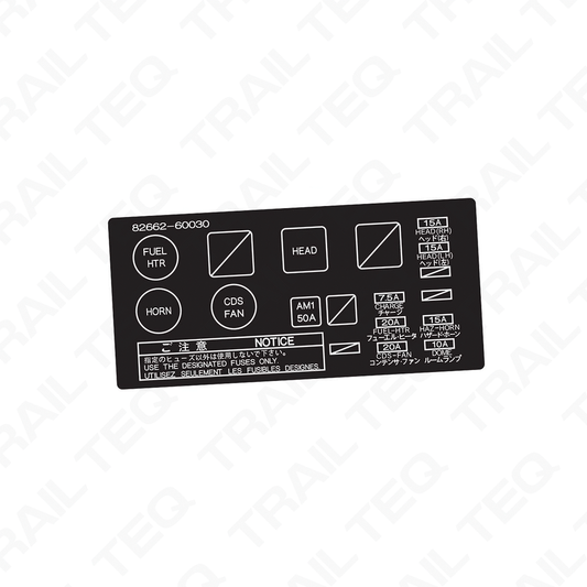 Fuse Box Lid Overlay - 80 Series Landcruiser