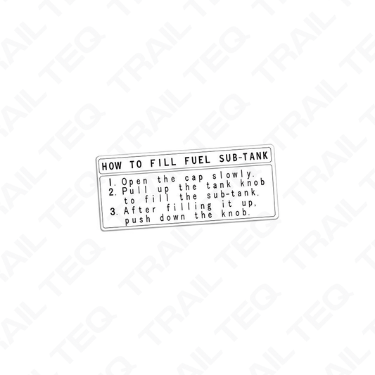 Sub Tank Instructions Decal - 80 Series Landcruiser