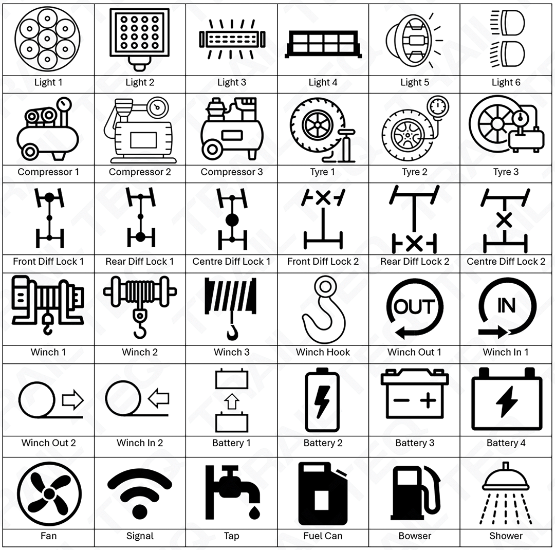 Trail Teq Custom Push Switch (Toyota Single Square Style) (ON/OFF)
