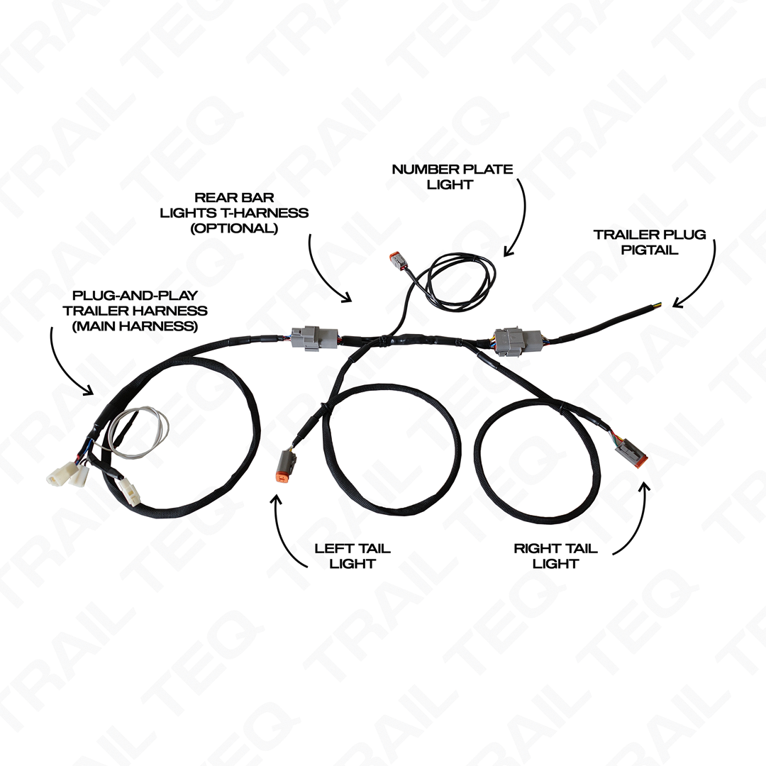 80 Series Landcruiser Plug-and-Play Trailer Wiring / Rear Bar Lights Wiring Harness