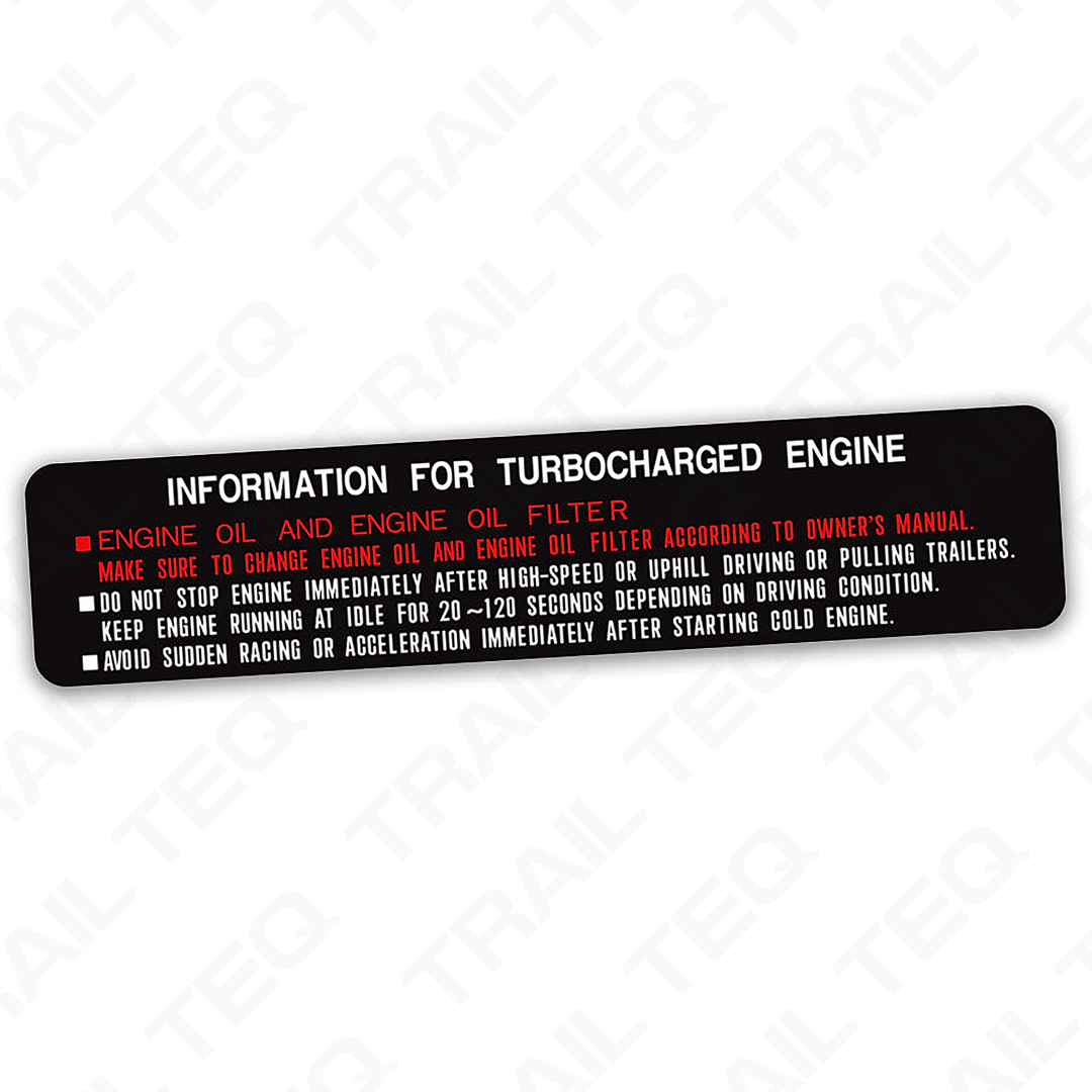 Turbocharger Information Decal - 80 Series Landcruiser
