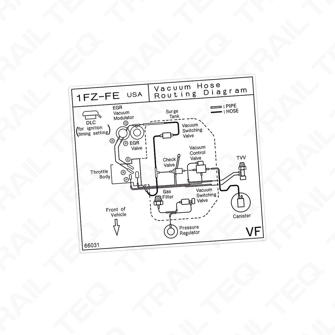 1FZ-FE Vacuum Hose Information Diagram - 80 Series Landcruiser