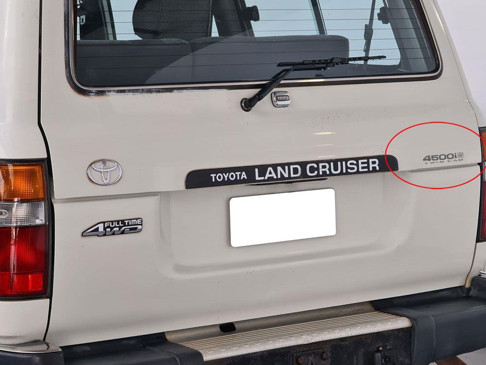 4500i Twin Cam Tailgate Decal - 80 Series Landcruiser