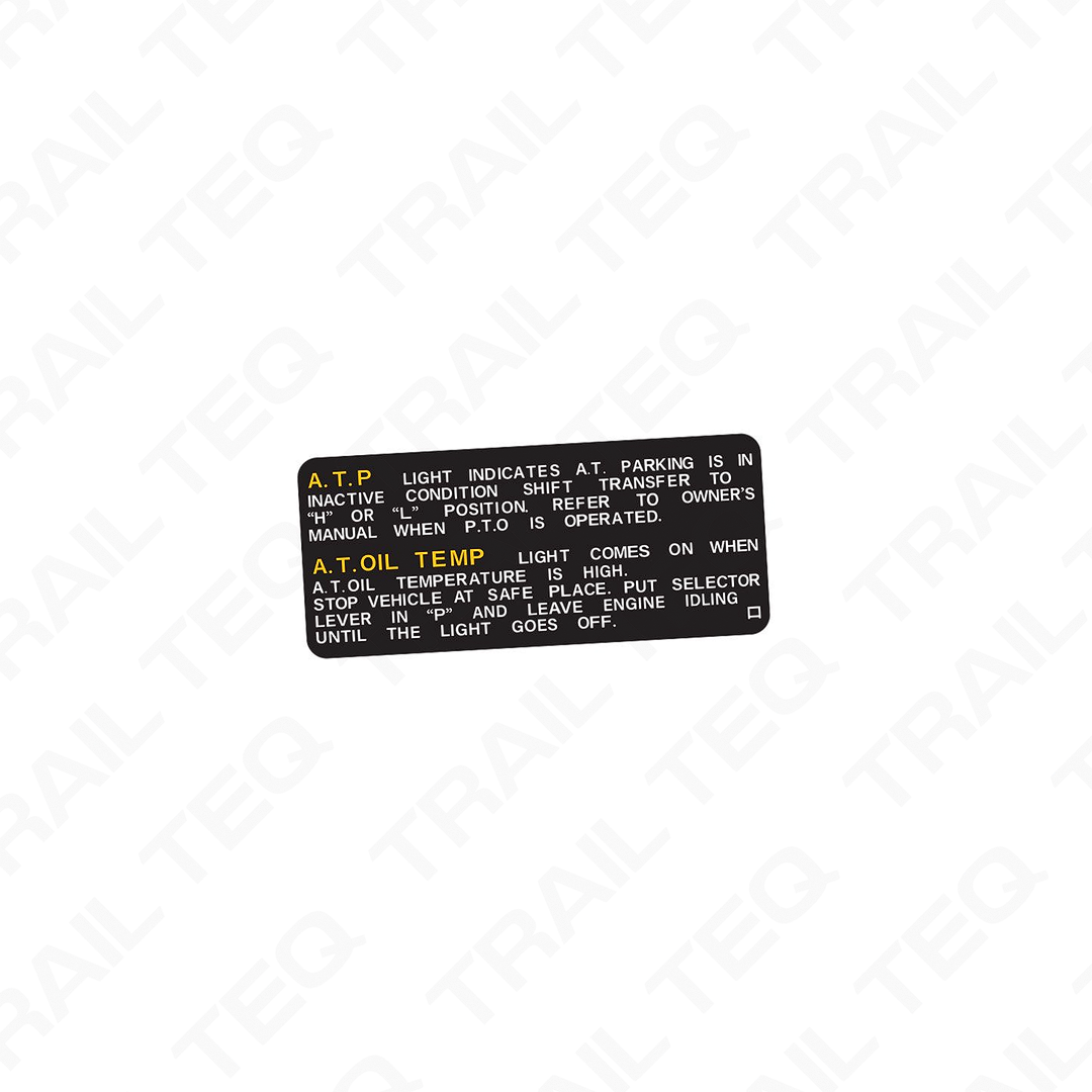 Automatic Transmission Information Decal - 80 Series Landcruiser