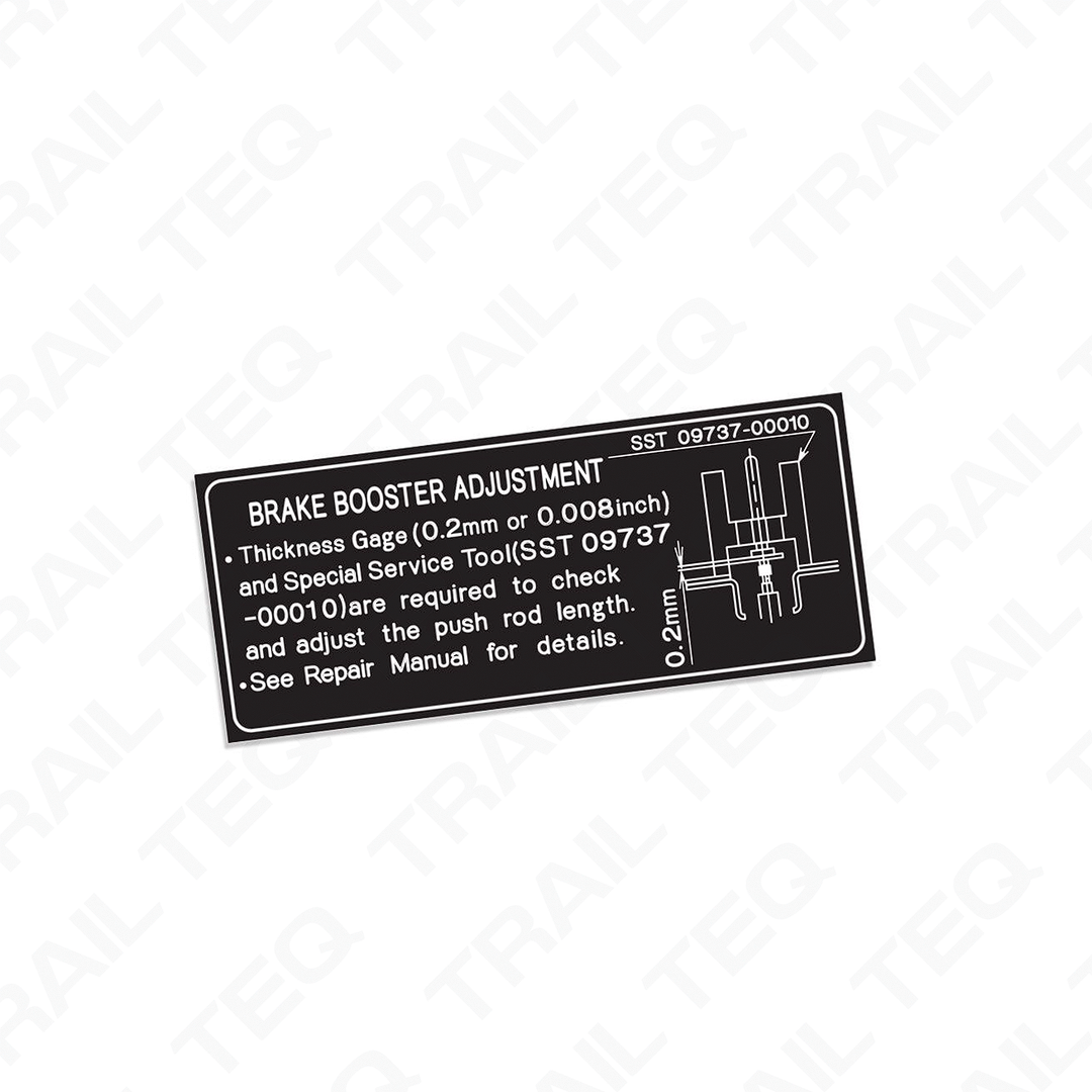Brake Booster Adjustment Decal - 80 Series Landcruiser