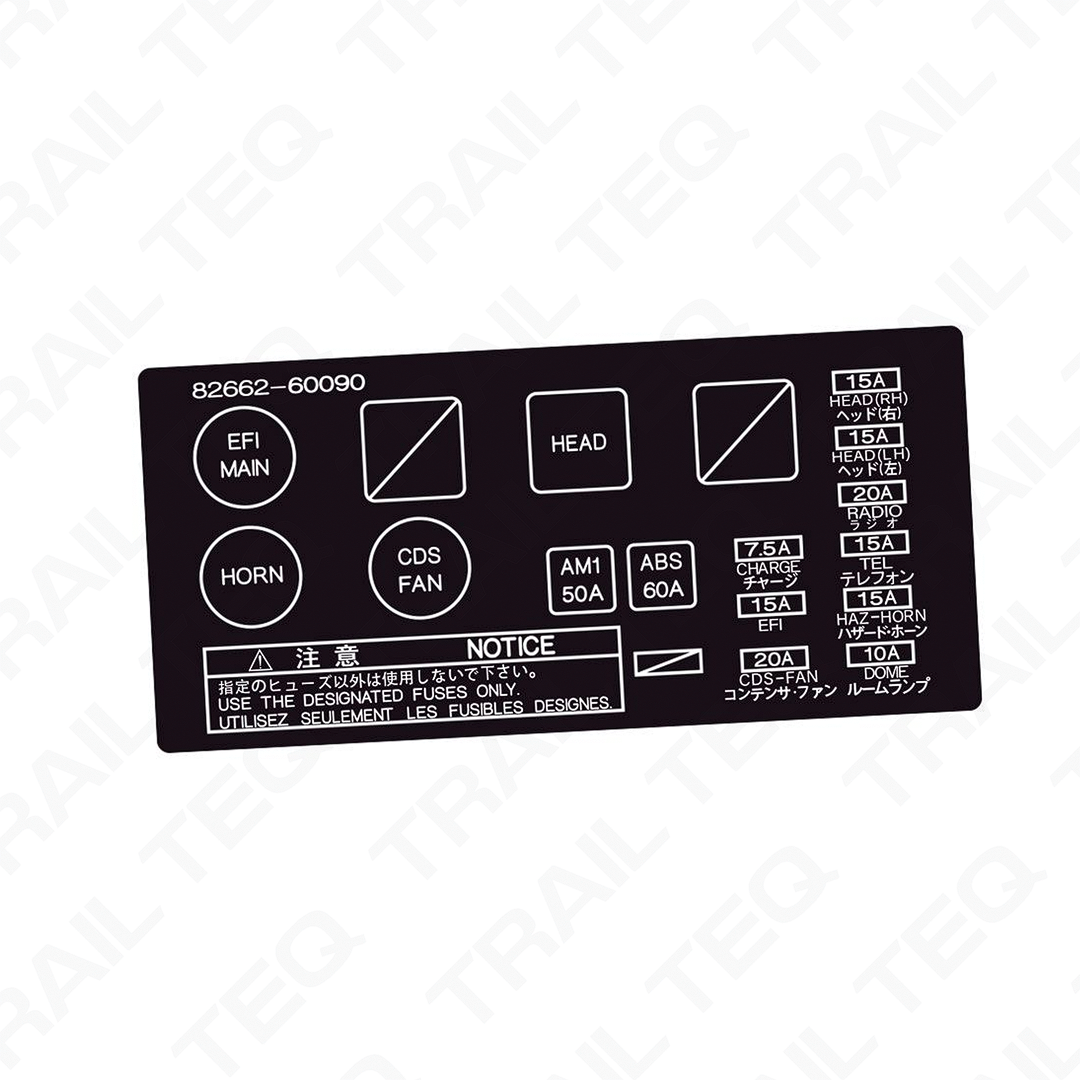 Fuse Box Lid Overlay - 80 Series Landcruiser