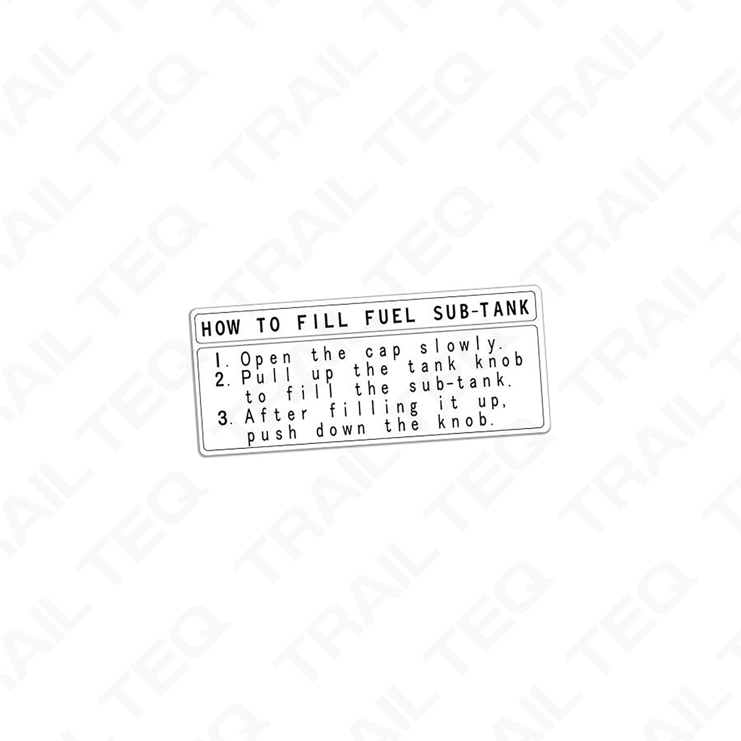 Sub Tank Instructions Decal - 80 Series Landcruiser